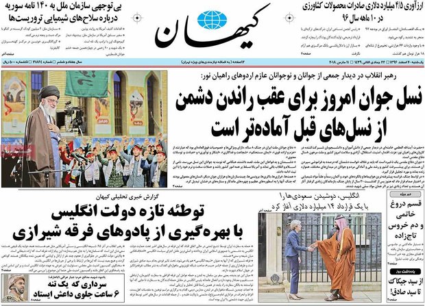 صفحه اول روزنامه‌های ۲۰ اسفند ۹۶
