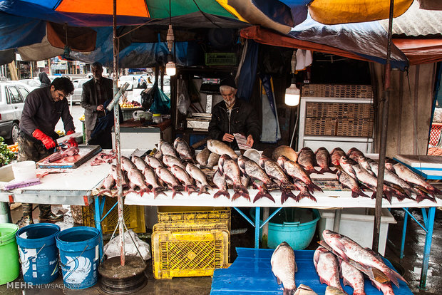 بازار ماهی فروشان انزلی، چند روز مانده به عید نوروز