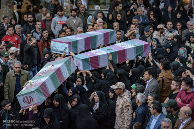 شہریار میں 15 گمنام شہیدوں کی تشییع جنازہ