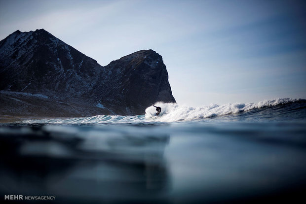 موج سواری در دمای زیر صفر نروژ‎