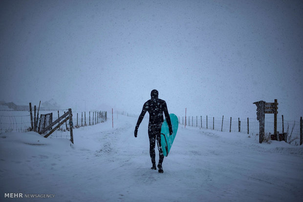 موج سواری در دمای زیر صفر نروژ‎