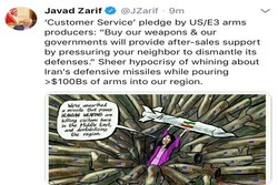 FM Zarif condemns US, E3 hypocrisy in Middle East