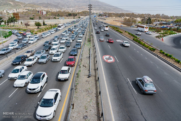 ترافیک نیمه سنگین در ورودی و خروجی های تهران