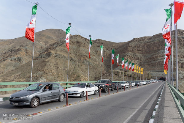 ترافیک در محور ورودی جاده چالوس و بزرگراه البرز قزوین