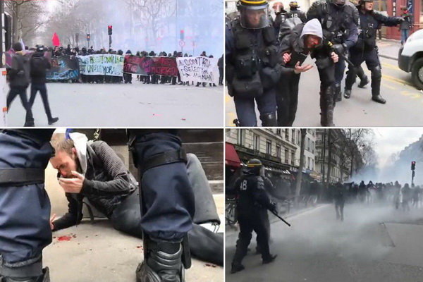 اعتراضات گسترده در پاریس با دخالت پلیس به خشونت گرائید