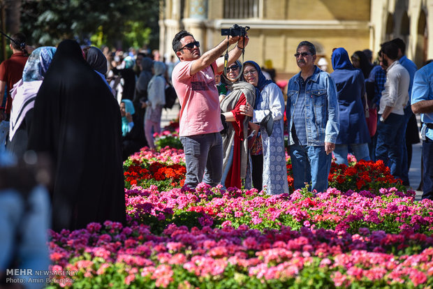 Nowruz tourists in Eram Garden of Shiraz