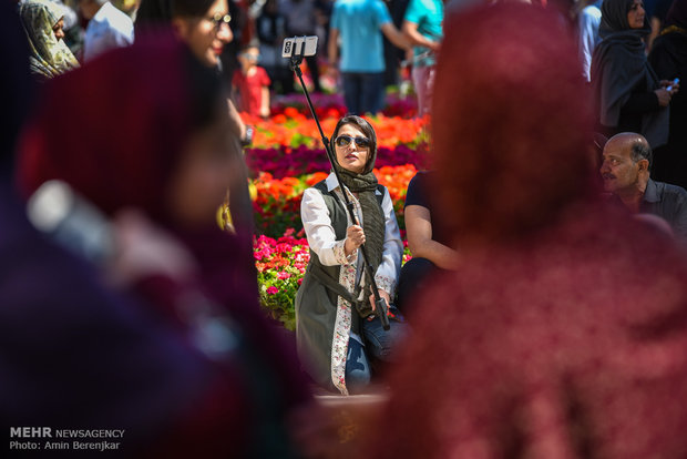 Nowruz tourists in Eram Garden of Shiraz