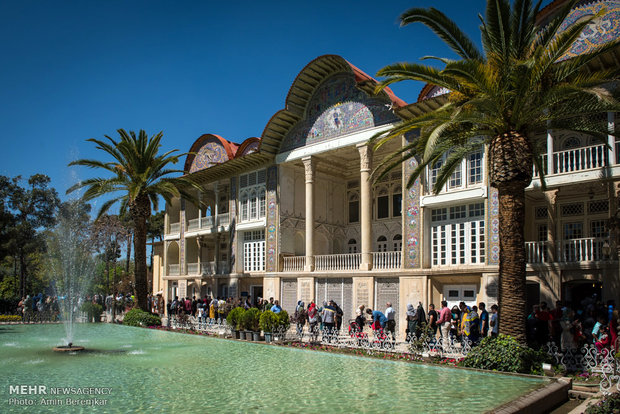 Nowruz tourists in Eram Garden of Shiraz