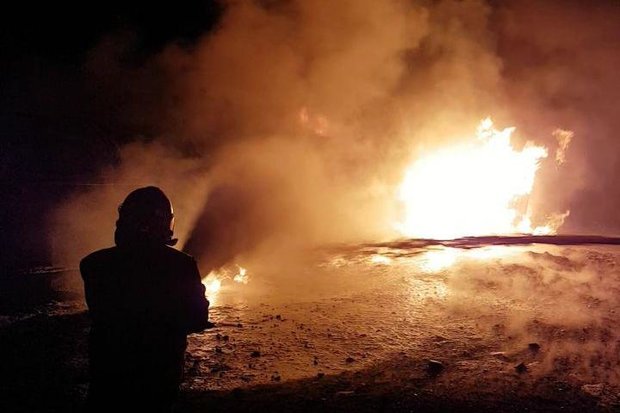 آتش سوزی تانکر ۳۰ هزار لیتری بنزین در کرمان