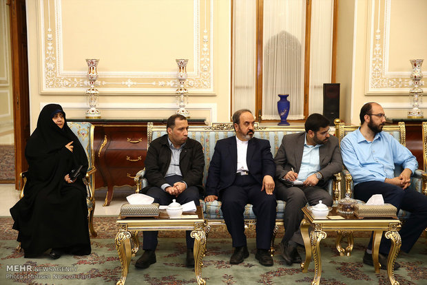 دیدار رئیس و معاونان سازمان صدا و سیما با علی لاریجانی رئیس مجلس