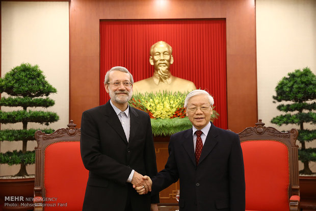 دیدار رئیس مجلس شورای اسلامی با دبیر کل حزب کمونیست ویتنام