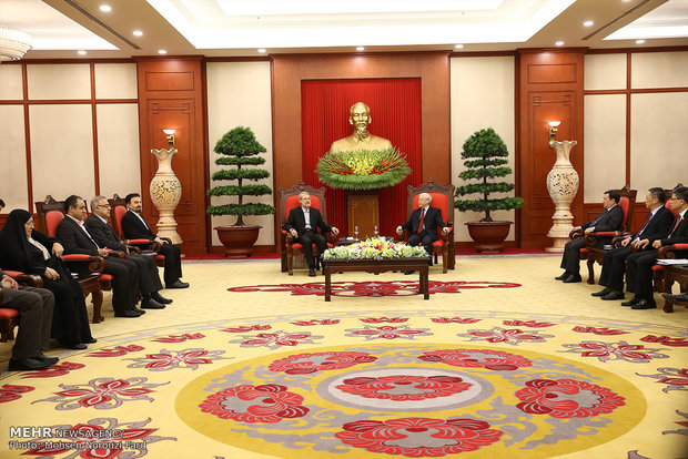 دیدار رئیس مجلس شورای اسلامی با دبیر کل حزب کمونیست ویتنام