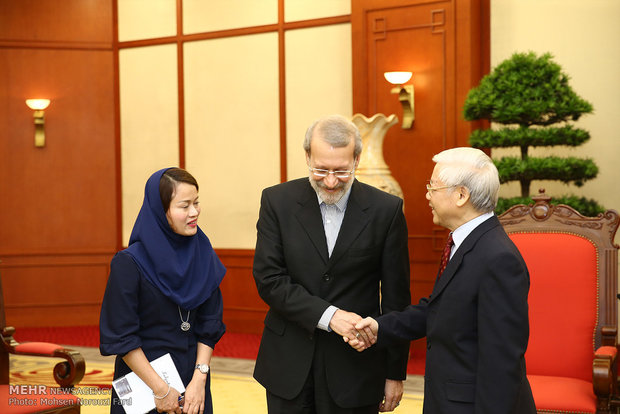 دیدار رئیس مجلس شورای اسلامی با دبیر کل حزب کمونیست ویتنام