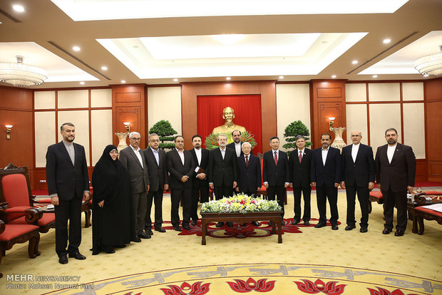 دیدار رئیس مجلس شورای اسلامی با دبیر کل حزب کمونیست ویتنام