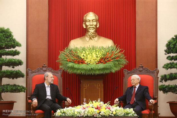 دیدار رئیس مجلس شورای اسلامی با دبیر کل حزب کمونیست ویتنام