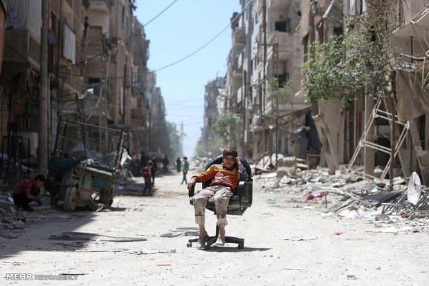 شام کے جنگ زدہ شہر دوما میں زندگی کا سلسلہ جاری