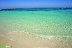 A view of a beach in Kish Island in the Persian Gulf 