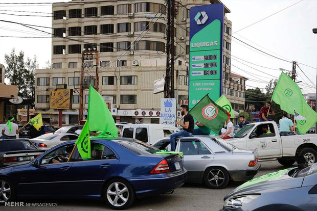 مشاهد من إحتفالات أنصار حركة حزب الله تعبيرا عن بهجتهم للفوز بالانتخابات 