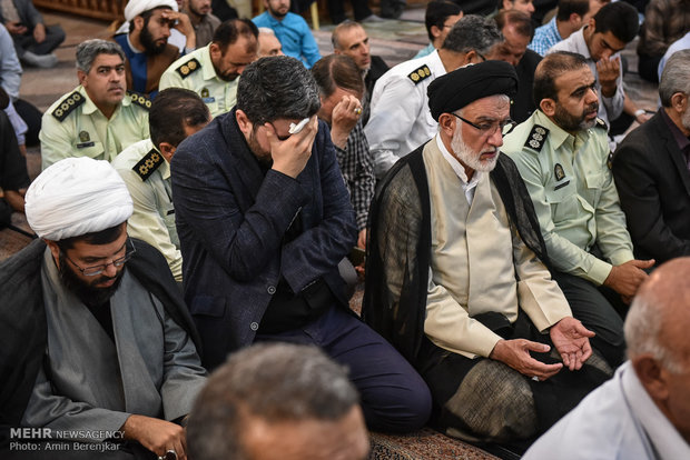 وداع با پیکر آیت الله ایمانی در شیراز