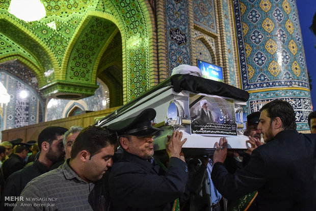 وداع با پیکر آیت الله ایمانی در شیراز