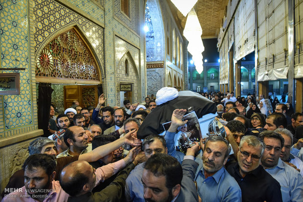 وداع با پیکر آیت الله ایمانی در شیراز