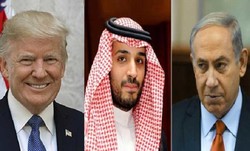 Mohammad bin Salman, Benjamin Netanyahu and Donald Trump