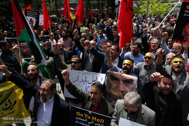 وقفات احتجاجية في طهران تنديداً بجرائم الكيان الصهيوني