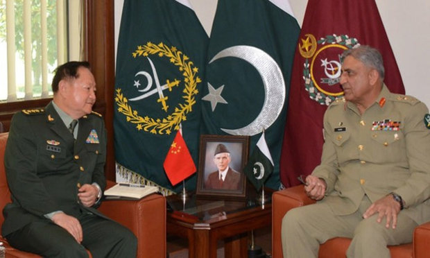 پاکستانی فوج کے سربراہ سے چینی ملٹری کمیشن کے وائس چیئرمین کی ملاقات