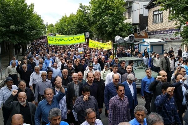 فریاد «مرگ براسرائیل» مردمان گیل و دیلم در آخرین جمعه ماه رمضان