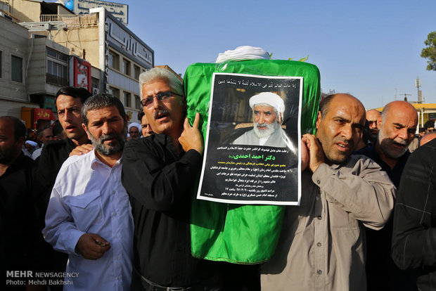 مراسم تشییع پیکر حجت‌الاسلام احمد احمدی در قم‎