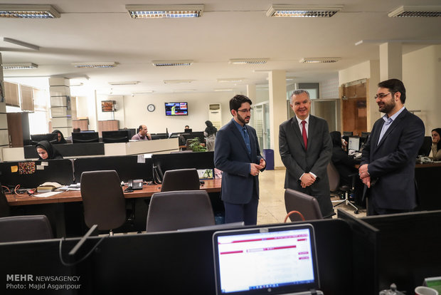 Brazilian envoy at Mehr News HQ for tour, interview