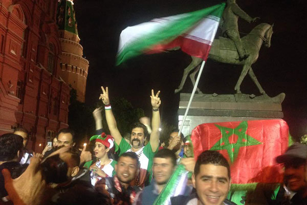 تماشاگران فوتبال ایران و مراکش