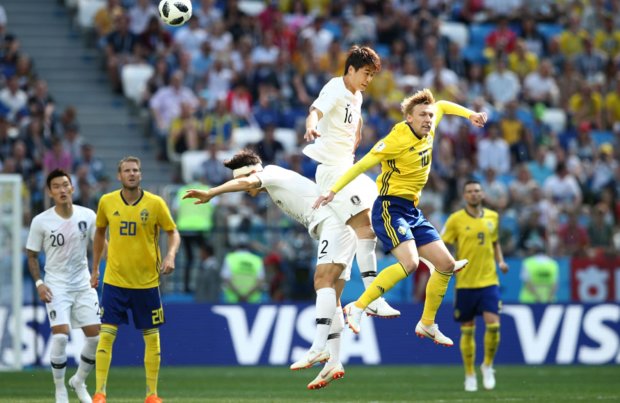 تساوی تیم فوتبال کره جنوبی مقابل سوئد در نیمه نخست