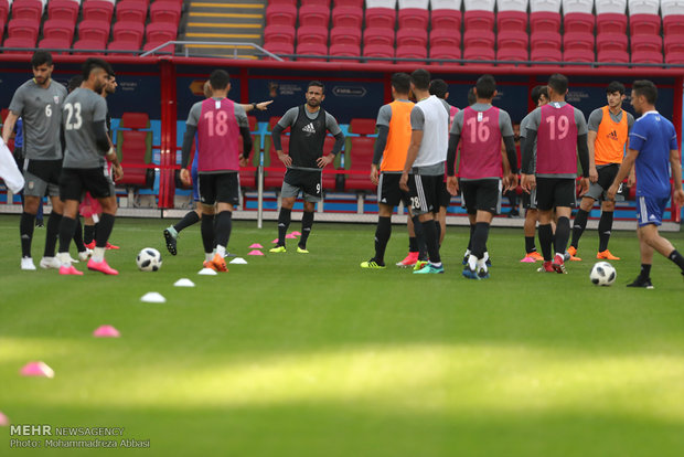 تمرین تیم ملی فوتبال ایران قبل از دیدار با اسپانیا