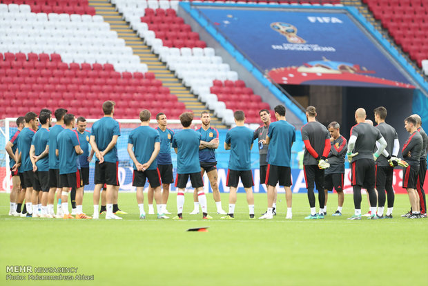 Spain's training session before meeting Iran