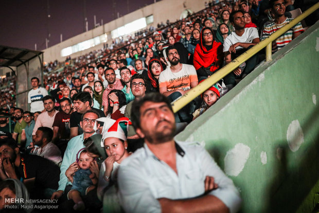 Families watch Iran-Spain match at Azadi Stadium