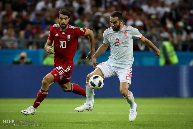 دیدار تیم های فوتبال ایران و اسپانیا