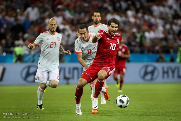 دیدار تیم های فوتبال ایران و اسپانیا
