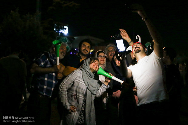 شوارع طهران بعد لقاء ايران واسبانيا ليلة أمس 