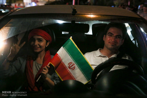 شوارع طهران بعد لقاء ايران واسبانيا ليلة أمس 