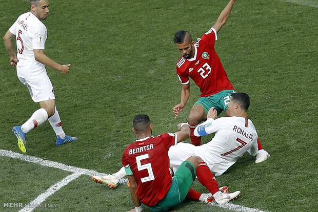 دیدار تیم های ملی فوتبال پرتغال و مراکش‎