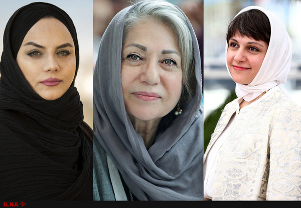 This combination photo shows Iranian filmmakers Narges Abyar (L), Rakhshan Bani-Etemad (C) and Aida Panahandeh.