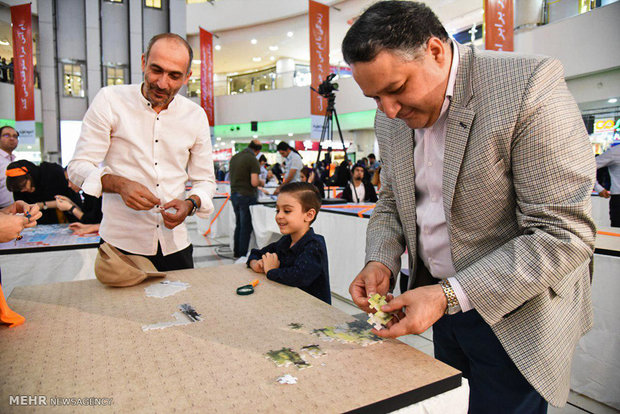 ساخت بزرگترین پازل با موضوع سمفونی لک لک ها 