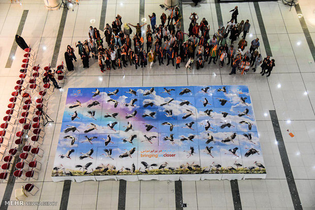 ساخت بزرگترین پازل با موضوع سمفونی لک لک ها 