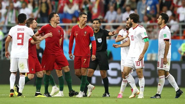 فلم/ ایران اور پرتگال کی ٹیموں کے درمیان میچ ایک ایک گول سے برابر رہا
