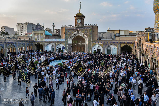 آيين تعويض پرچم گنبد حضرت عبدالعظيم حسنی عليه السّلام