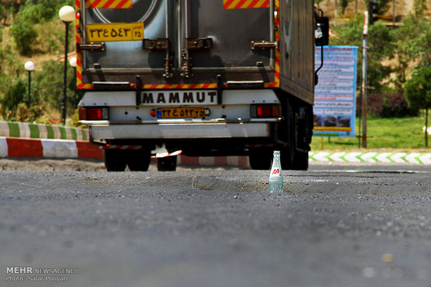 وضعیت آسفالت جاده بین المللی شهرستان میانه