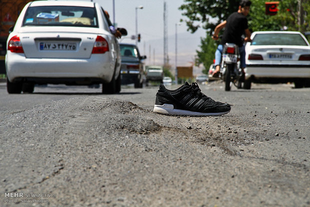 وضعیت آسفالت جاده بین المللی شهرستان میانه