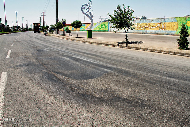 وضعیت آسفالت جاده بین المللی شهرستان میانه