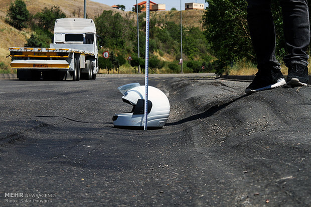 وضعیت آسفالت جاده بین المللی شهرستان میانه